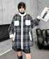 Contrast Panel Check Shirt Jacket